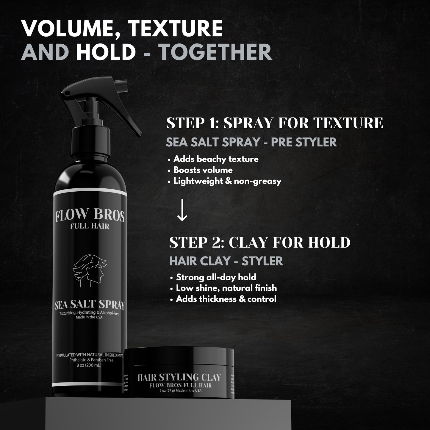 Sea Salt Spray + Hair Clay Bundle