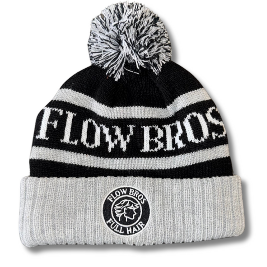 Flow Bros Pom Beanie - Black/Gray